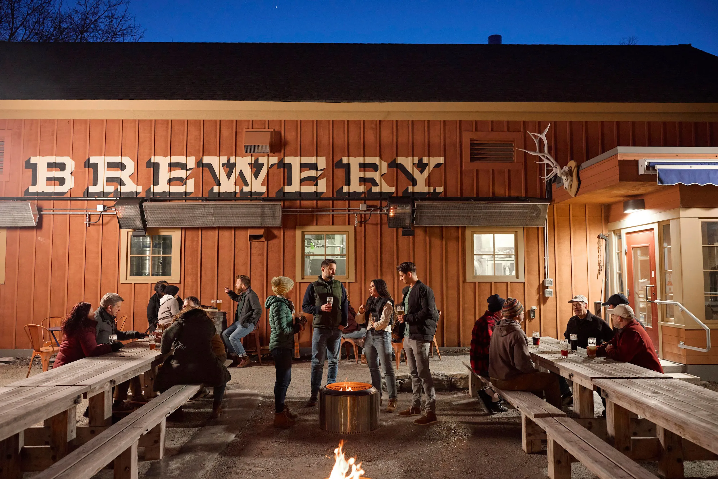 The winter patio outside Waldmann Brewery in Saint Paul