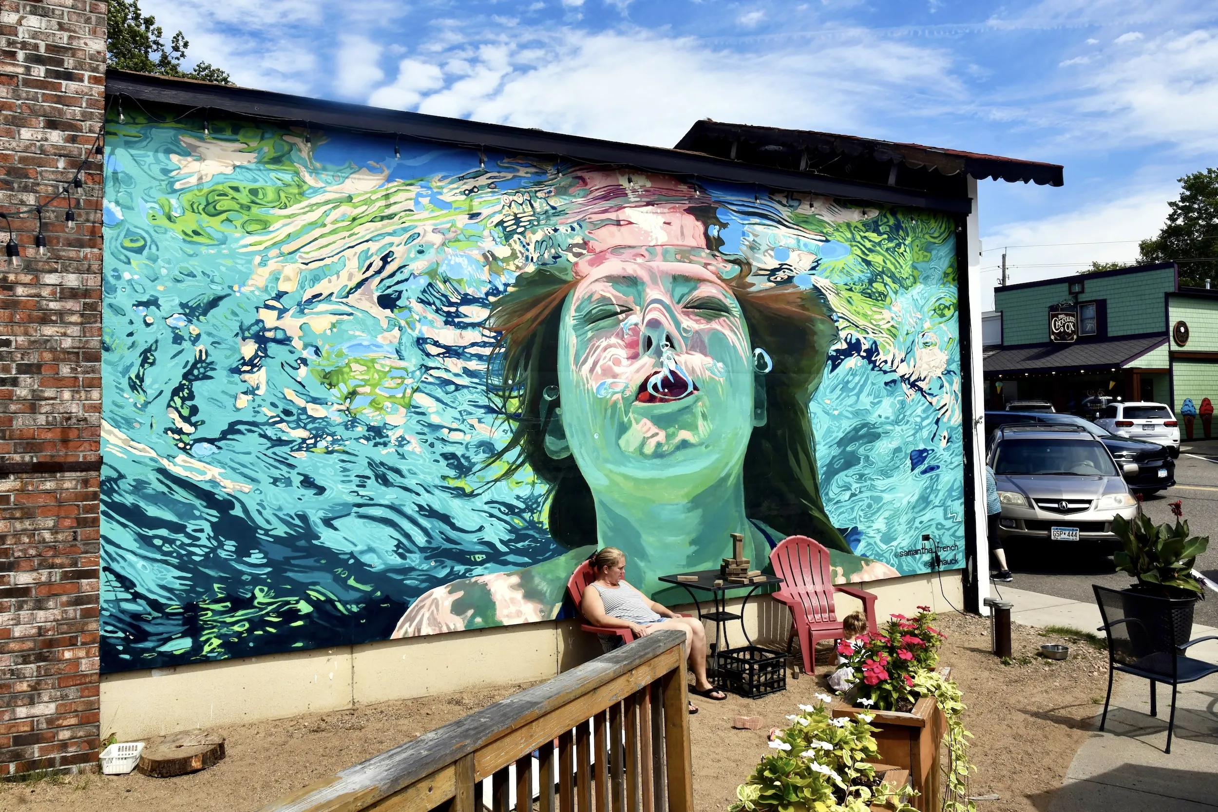 The patio at Big Axe Brewing in Nisswa