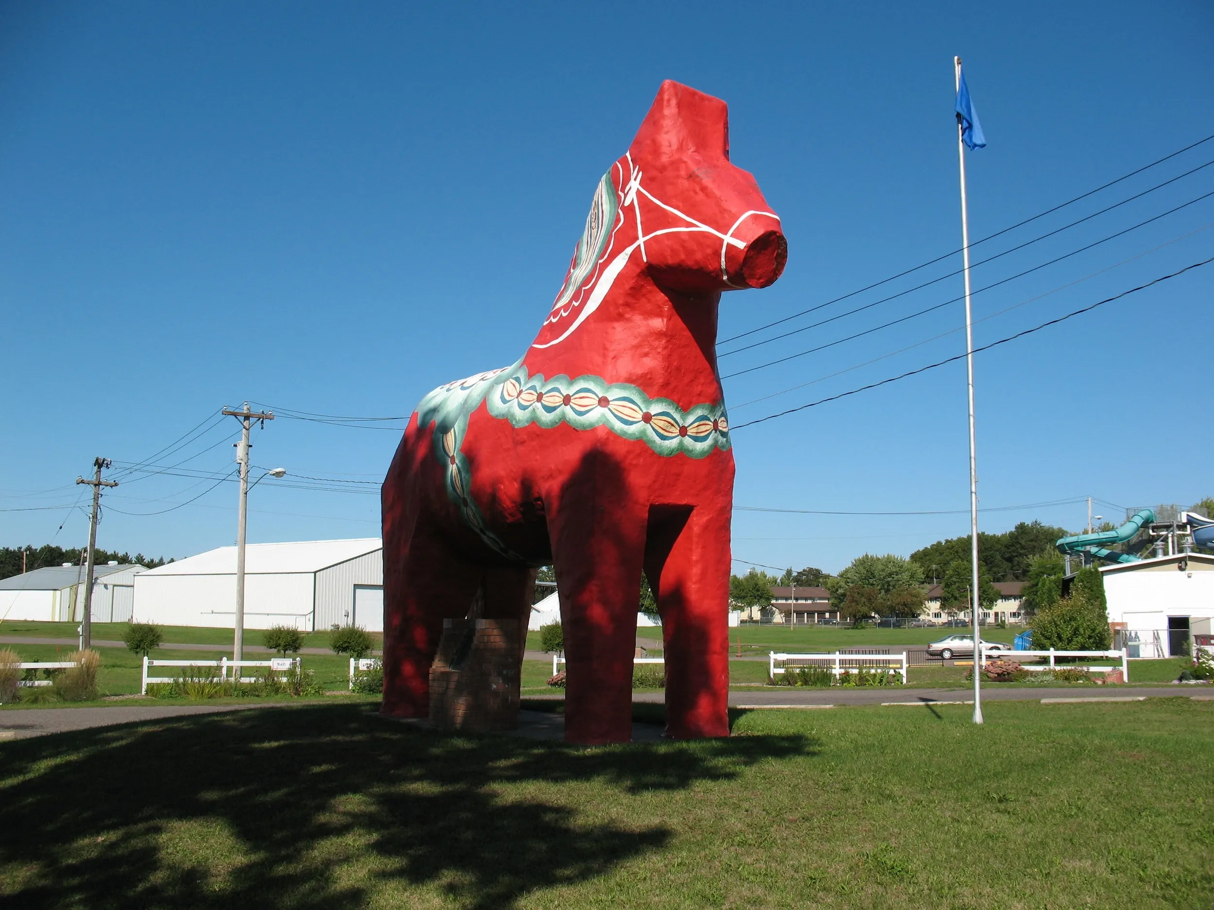 The Swedish Dala horse statue in Mora, Minnesota