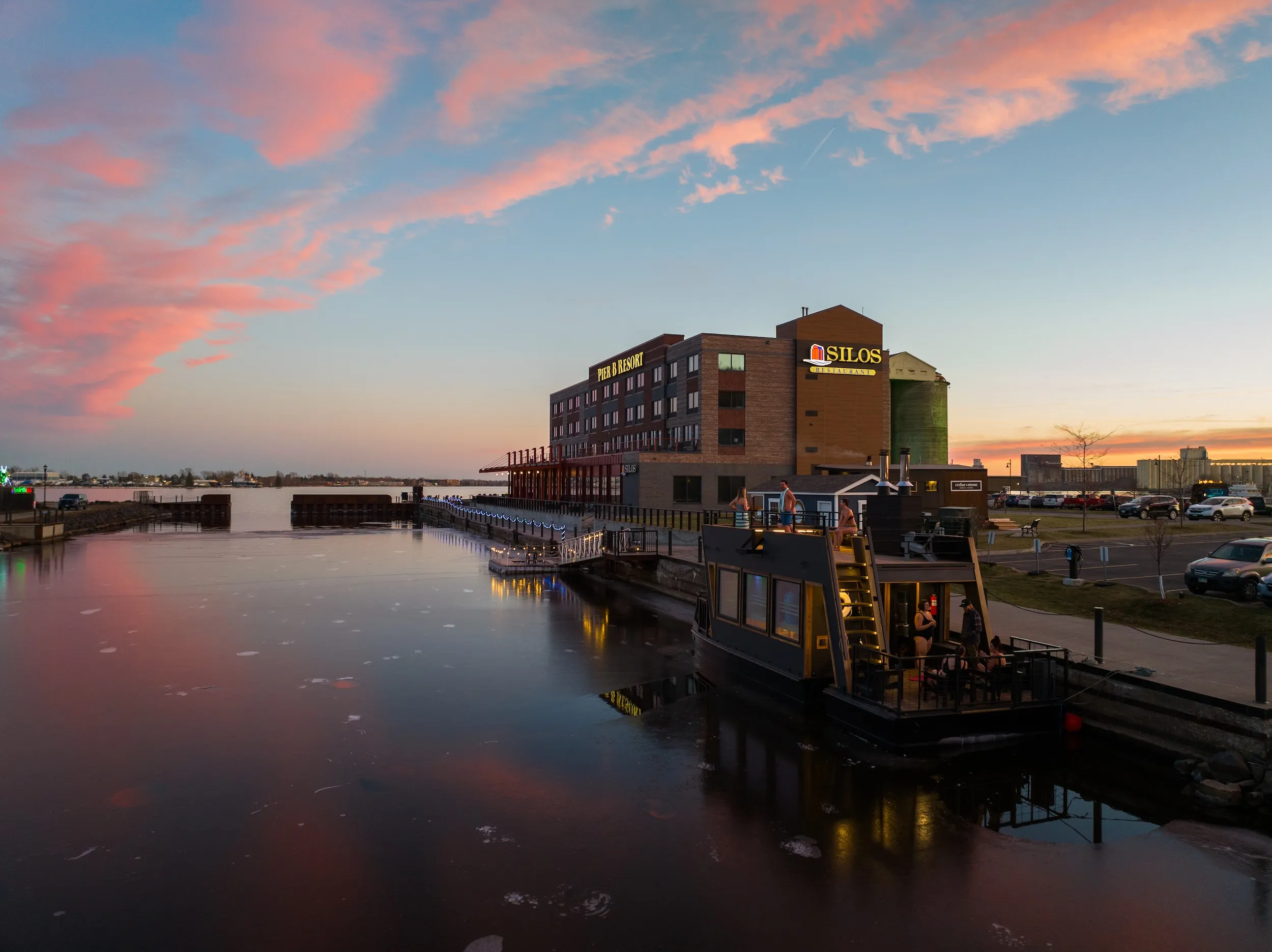 Cedar and Stone's sauna barge on Lake Superior