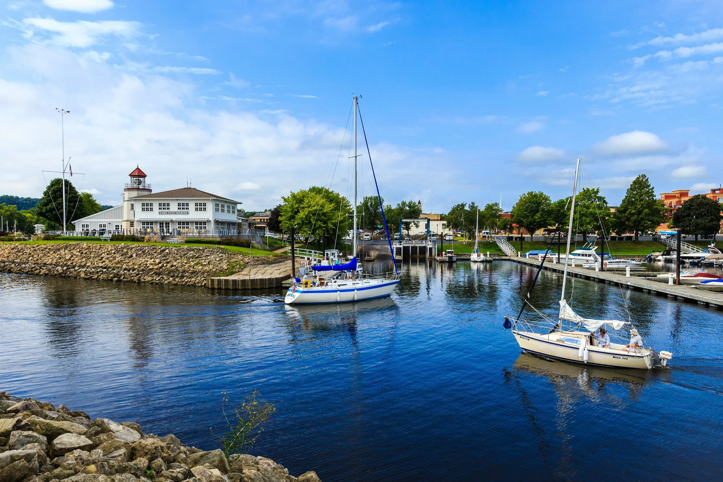 Lake City lighthouse and marina