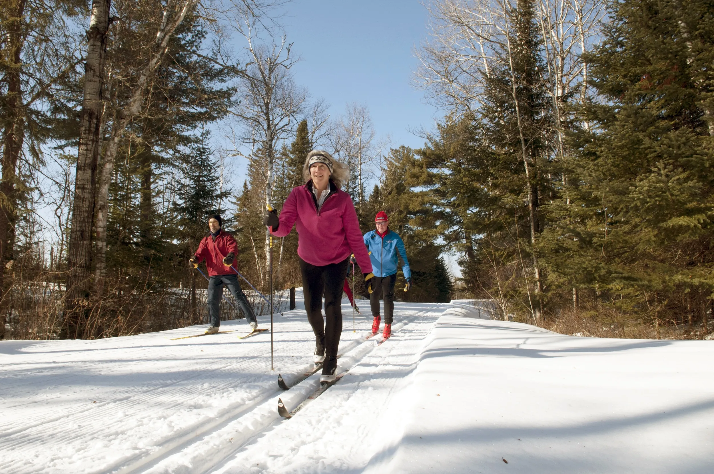 Cross-country skiers on the Gunflint Trail