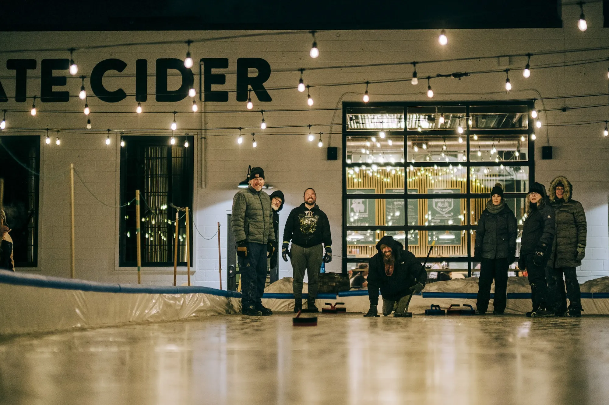 A curling club at Wild State Cider in Duluth