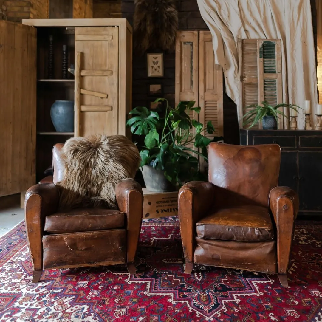 Antique leather club chairs at Hello Norden