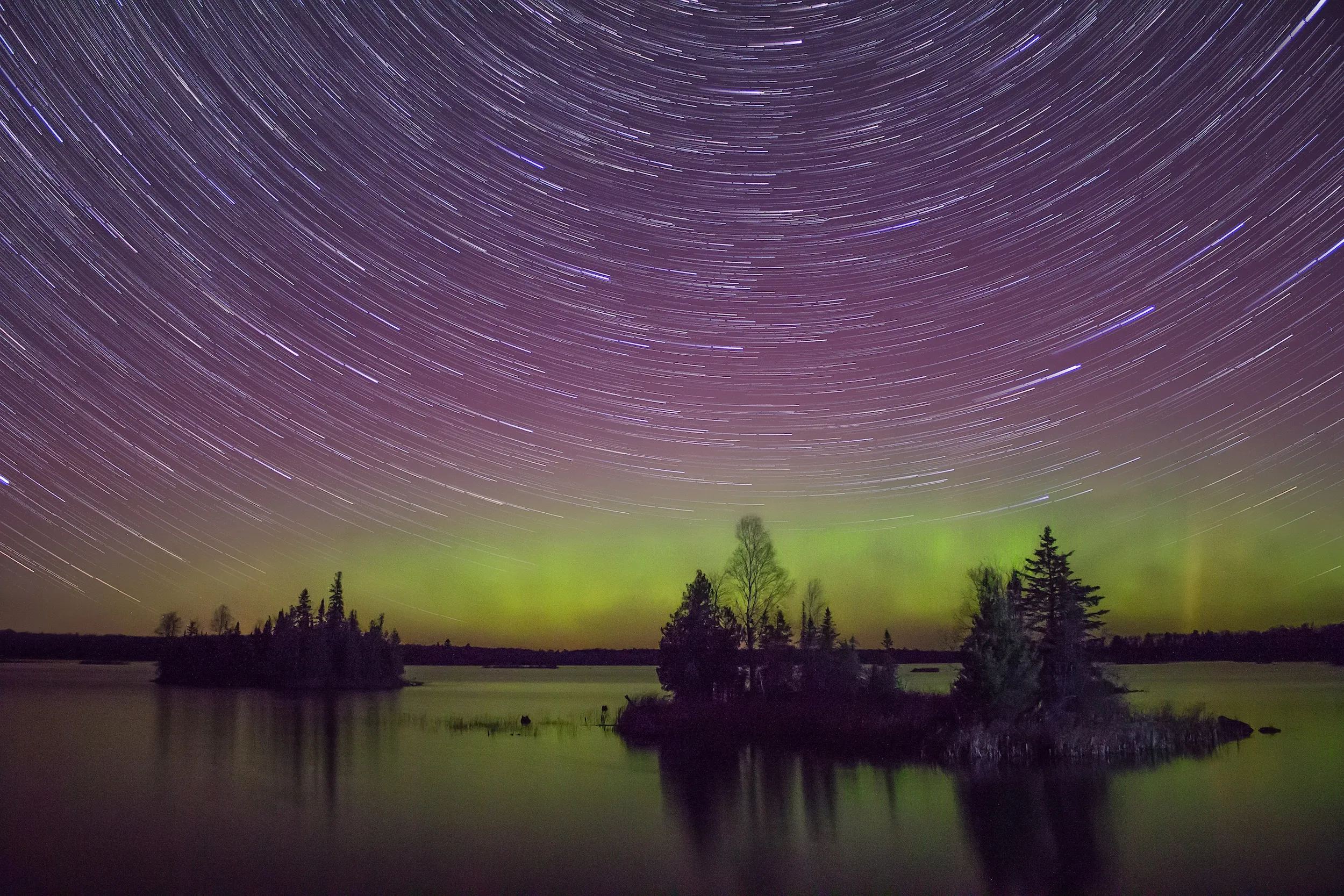 The Northern Lights over Lake Superior