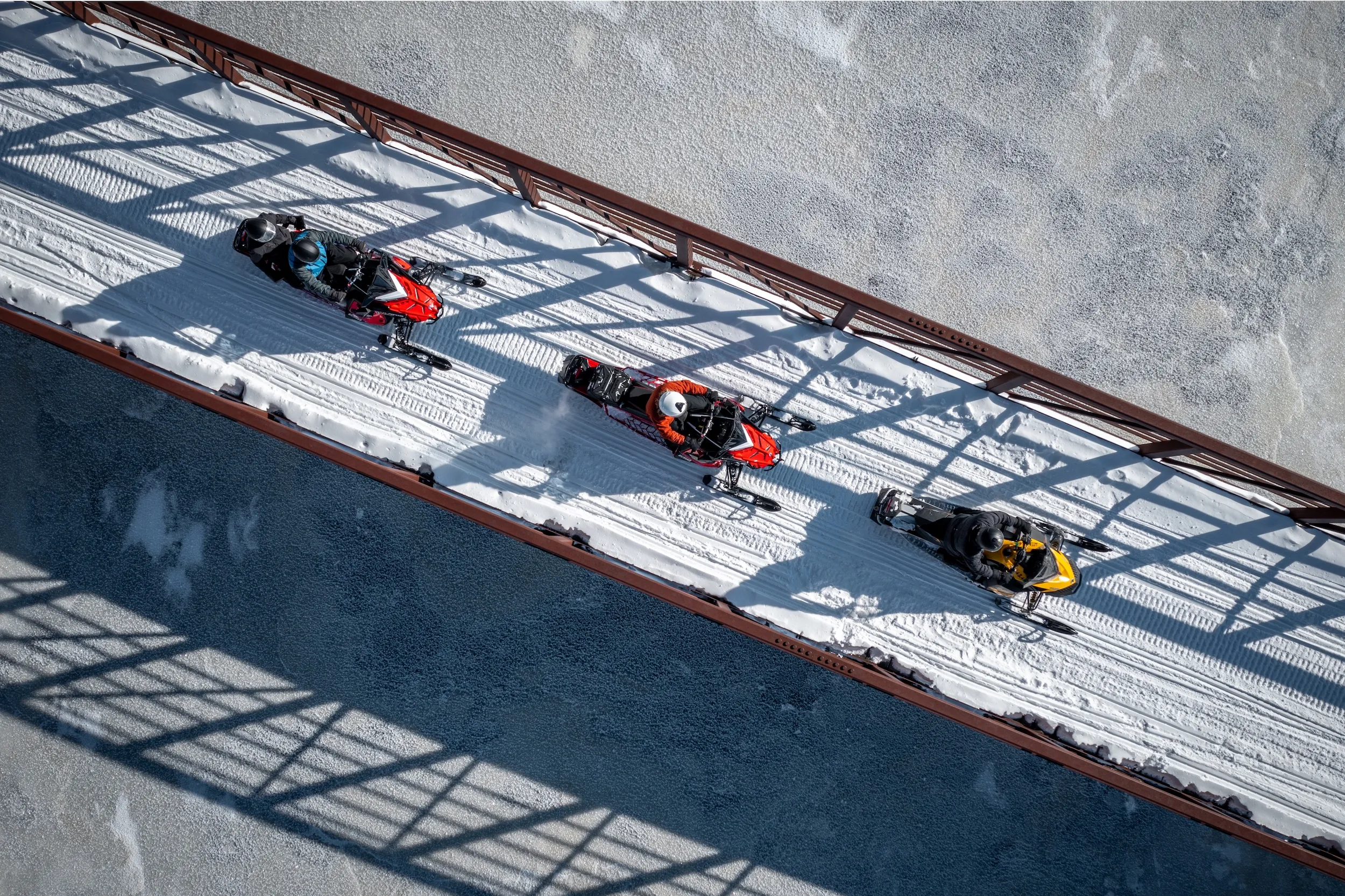 Snowmobilers on the Prospector Loop Trail System in Ely