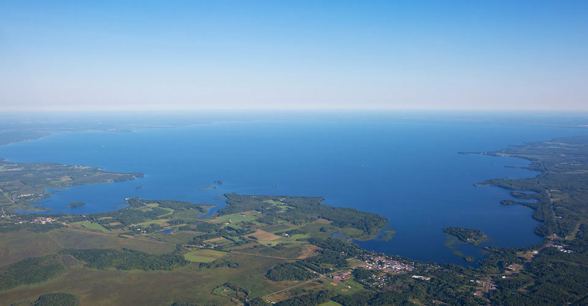 An aerial view of Lake Mille Lacs Scenic Byway