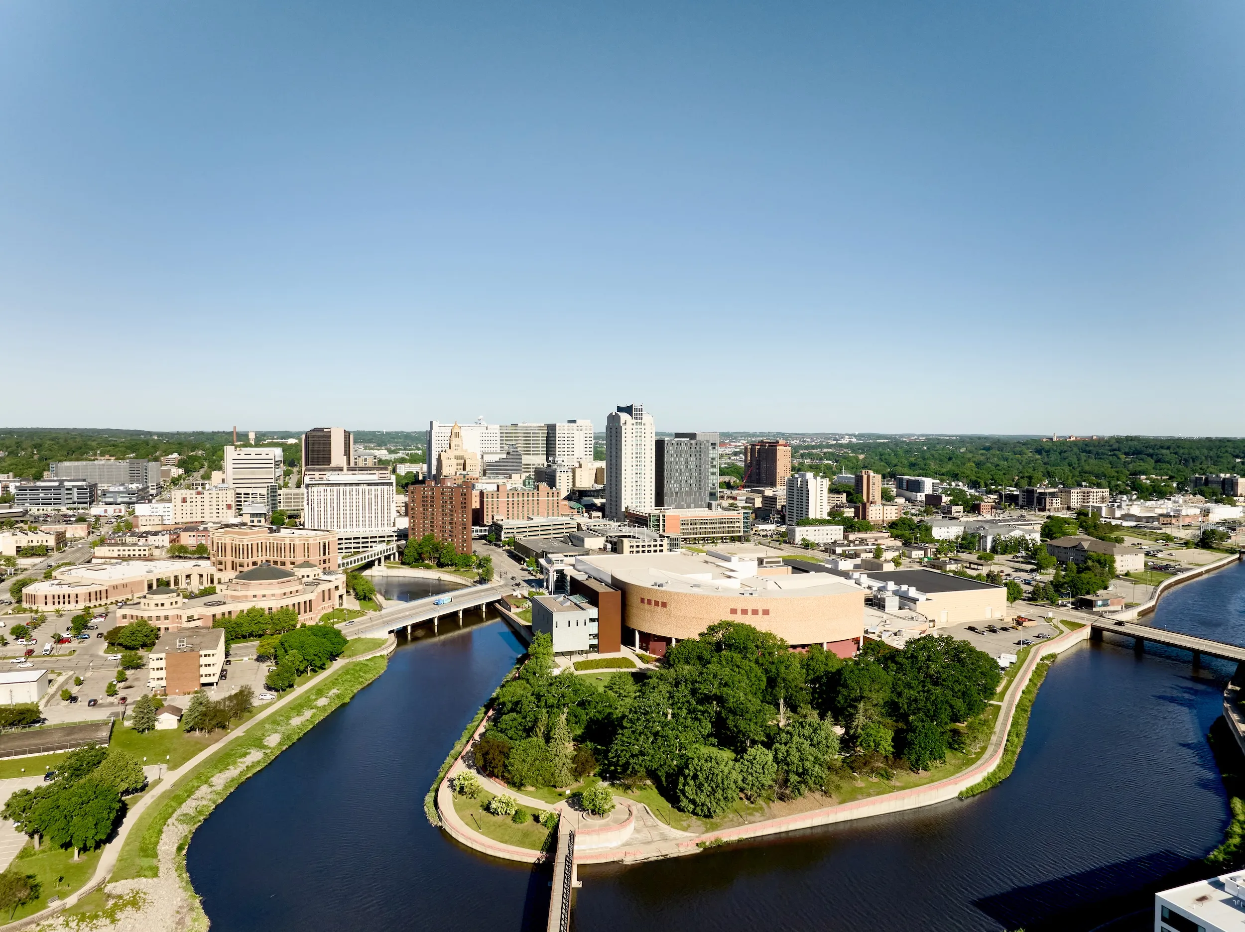 View of downtown Rochester, home to the Mayo Clinic