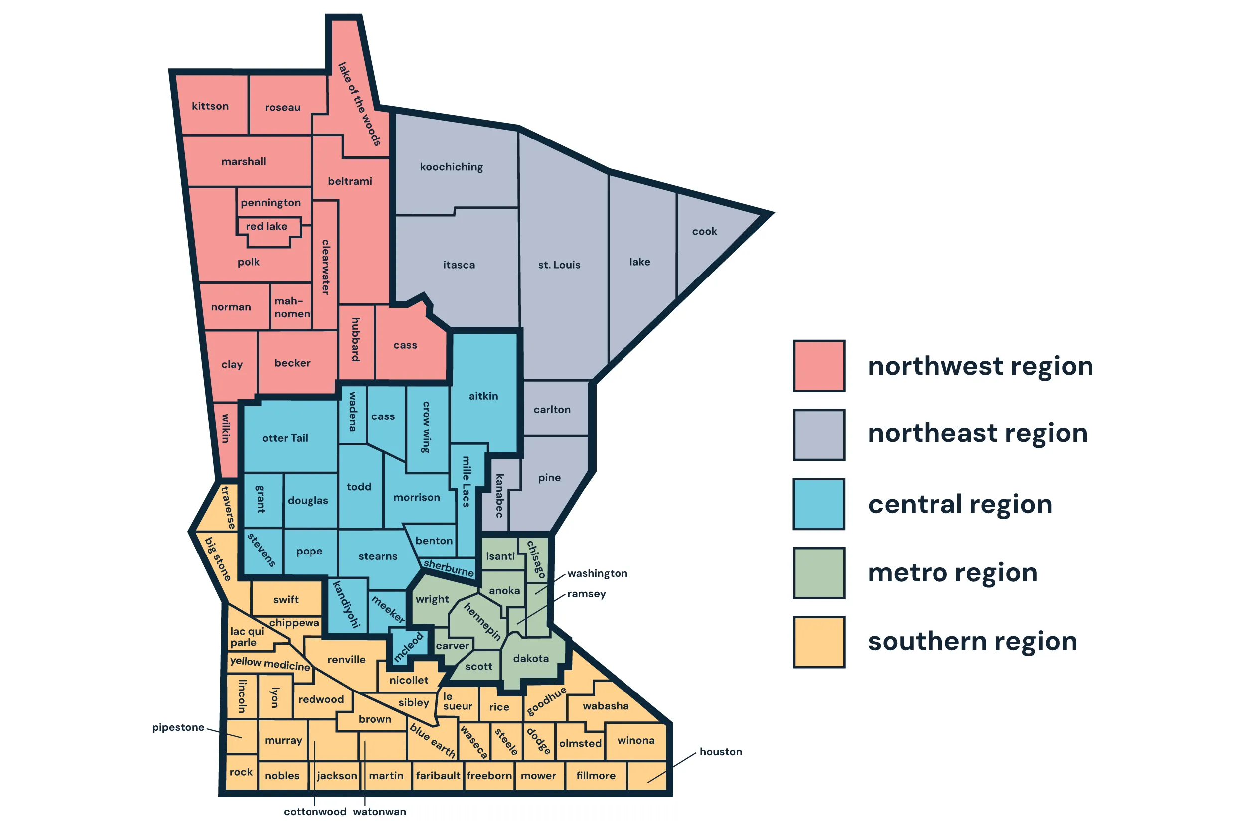 Explore Minnesota regional Industry Relations map