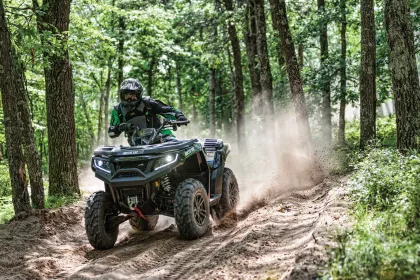 ATV rider on a dirt trail
