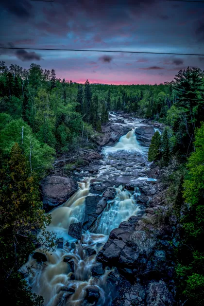 Beaver River Falls at dusk