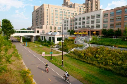 Bicyclists on the Midtown Greenway in Minneapolis
