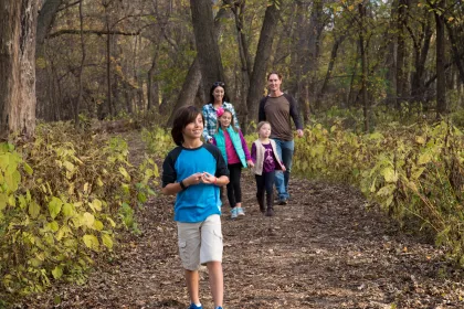 Family hike at Fort Snelling State Park