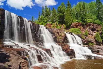 The middle falls at Gooseberry Falls State Park