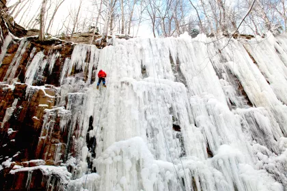 Ice climbing Robinson Park in Sandstone