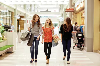Three women shopping at Mall of America