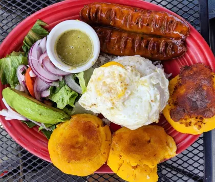 Plate of Ecuadorian food at Chimborazo in Northeast Minneapolis