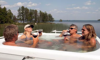 Rainy Lake Voyageurs National Park houseboat hot tub