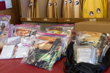 Ziploc bags with camping supplies