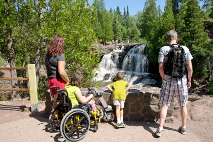 family at gooseberry falls state park two harbors