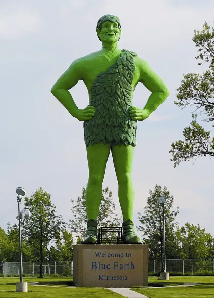 The Jolly Green Giant in Blue Earth