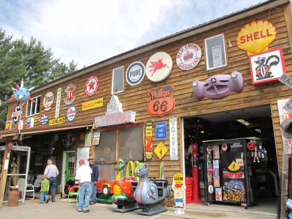 Antique store with vintage signs in Park Rapids