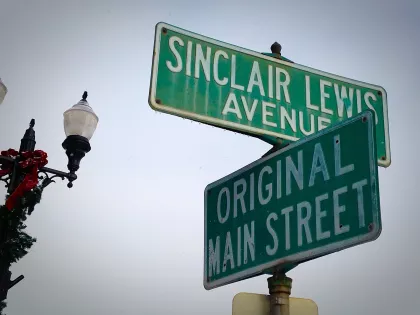 Sinclair Lewis and Main Street signs in Sauk Centre