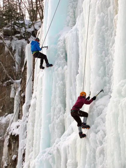 Ice climbers at Sandstone Ice Festival