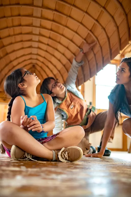 A family enjoys Grand Marais Folk School
