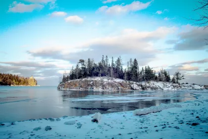 Split Rock Lighthouse and Lake Superior in winter