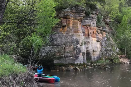 Kayaks on the Blue Earth River