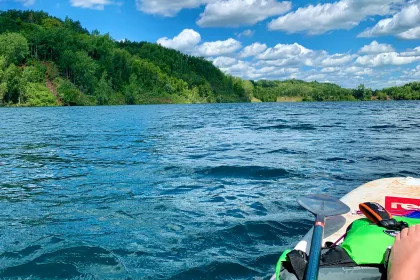 Paddling on Huntington Mine Lake