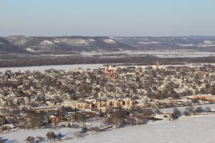 View of Winona in winter from Garvin Heights