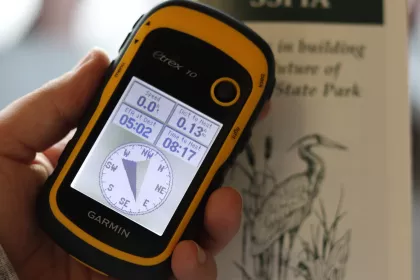 Geocaching at Sibley State Park, New London