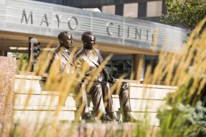 “My Brother and I” bronze sculpture in Feith Family Statuary Park