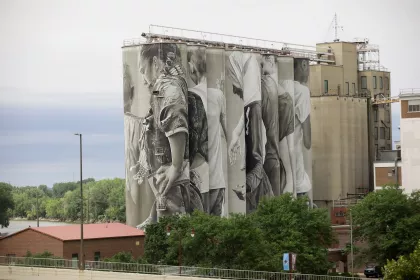 Arden Mills Grain Silos art by Guido Van Helton