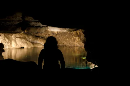 Turquoise Lake at Mystery Cave in Preston