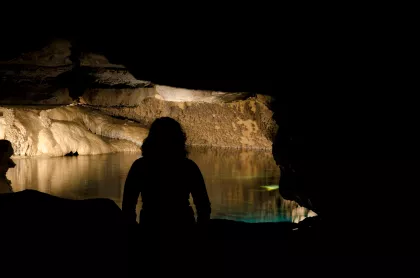 Turquoise Lake at Mystery Cave in Preston