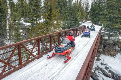 Snowmobilers in Temperance River State Park
