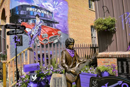 Prince mural in downtown Henderson's historic district