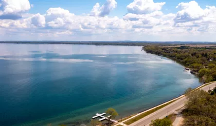 An aerial shot of Batlte Lake