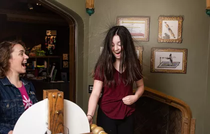 The static electricity exhibit at The Bakken Museum