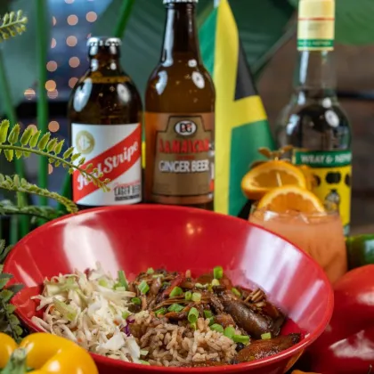 Slow-roasted jerk pork at Pimento Jamaican Kitchen
