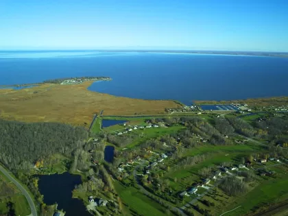 An aerial shot of Warroad Estates