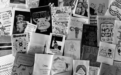 A pile of indie publications from Twin Cities Zine Fest
