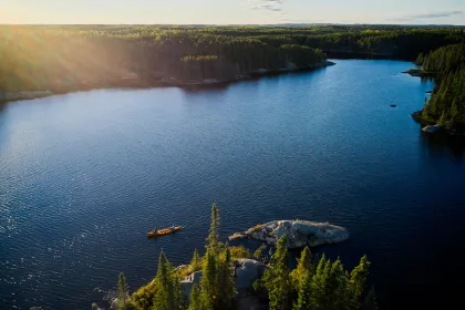 A couple canoes in the Boundary Waters