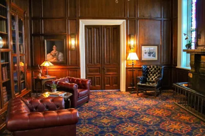 The historic library at the St. James Hotel in Rochester