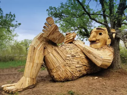 One of Thomas Dambo's trolls in Detroit Lakes