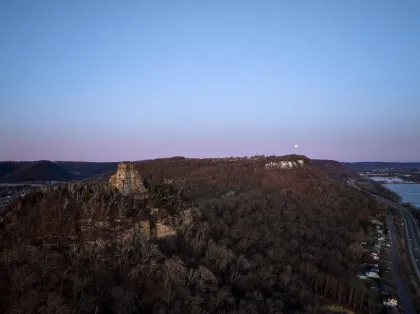 An aerial shot of Winona