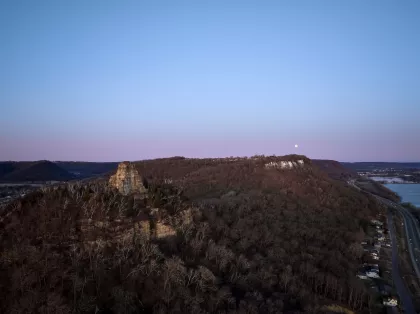 An aerial shot of Winona